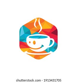 Smile coffee logo vector illustration design.