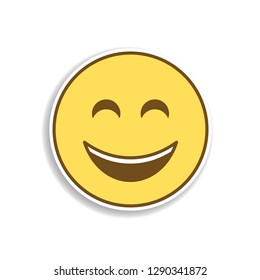 smile colored emoji sticker icon. Element of emoji for mobile concept and web apps illustration.