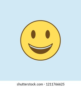 Smile  colored line icon. Simple yellow and brown element illustration. touching concept outline symbol design from emoji set