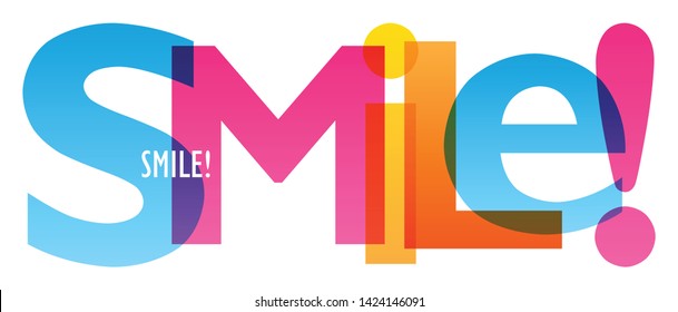 SMILE! colorful vector concept word typography banner