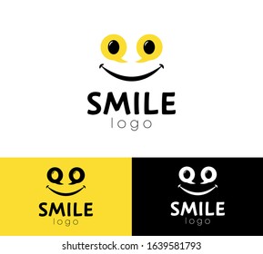 smile comedy logo design modern logotype chat logo