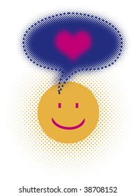 from smile coming - out bubble heart