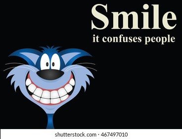 Smile it confuses people message on black background with copy space for own text