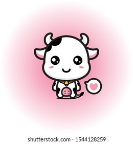 SMILE COW DESIGN VECTOR MASCOT.