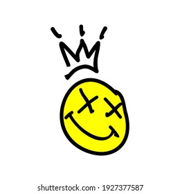 Smile   Crown Streetwear Design Yellow Color Commercial Use