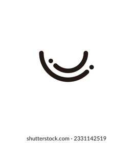 Smile, curve geometric symbol simple logo vector