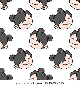smile cute chubby girl seamless pattern textile print. Great for summer vintage fabric, scrapbooking, wallpaper, giftwrap. repeat pattern background design