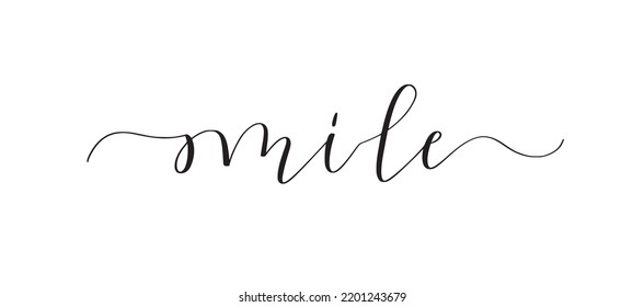 Smile cute hand-written word for posters, prints, stories