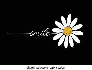 smile daisy vector hand drawn design art
