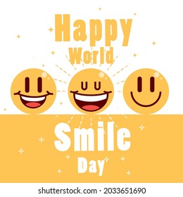 smile day card with laughing emoticons