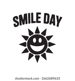 Ilustración vectorial de la silueta de la tipografía del día de la sonrisa