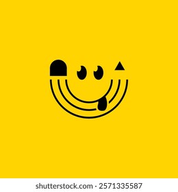 Smile delicious pencil icon. Smiling cute emoticon for education.