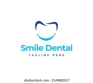 Smile Dental Logo Design. Dental Smile Logo Template.