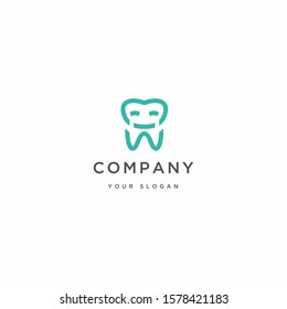 Smile dental logo design. Tooth care icon illustration vector 