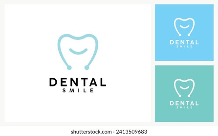 Smile Dental Logo Design. Tooth Icon Design