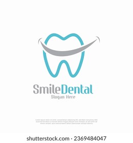 Plantilla de vectores de logotipo dental de sonrisa