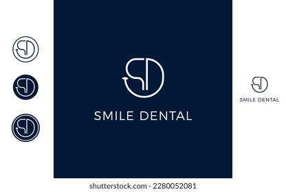 smile dental simple logo vector