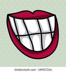 smile design over dotted background vector illustration