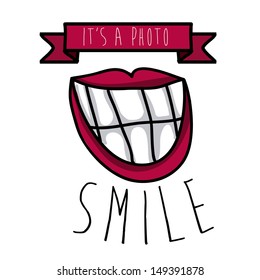 smile design over white background vector illustration