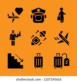 smile, development, care and plane icon set. Vector illustration for web and design.