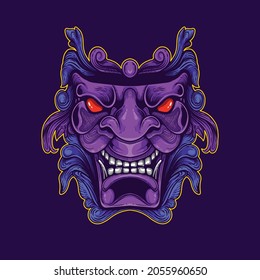 smile devil mask artwork illustration