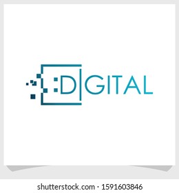 smile and digital logo design concept, technology logo design inspiration