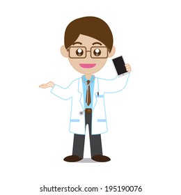 Smile Doctor Showing Smartphone
