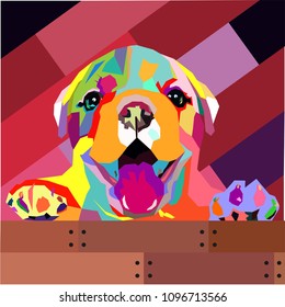 Smile Dog Pop Art Portrait Vector