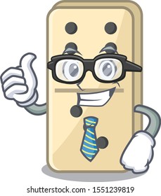 Smile domino character isolated businessman in vector