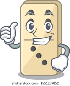 Smile domino character thumbs up isolated in vector