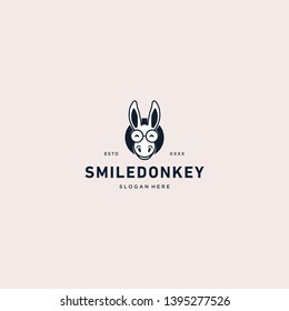 Smile donkey logo vector illustration