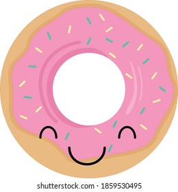 Smile donut kawaii illustration,  looks so good look so sweet.