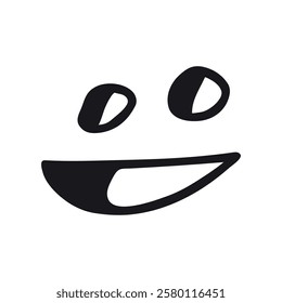 Smile Doodle Icon, line hand drawn awesome happy emoji emotion vector design. Great for mobile app, web, game, etc