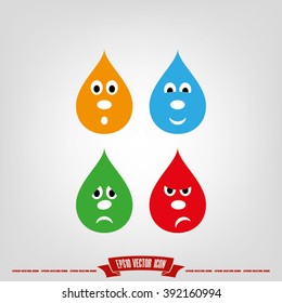 smile drops set icon