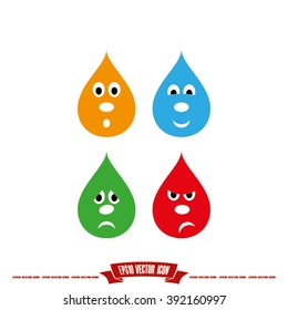 smile drops set icon