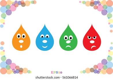 smile drops set icon.