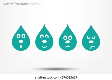 smile drops set icon.