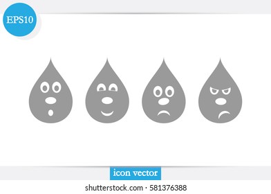 smile drops set icon.