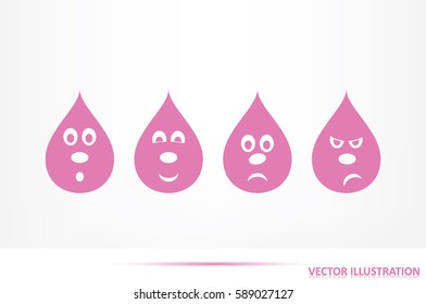 smile drops set icon