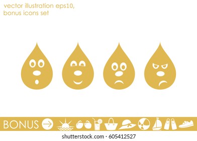 smile drops set icon