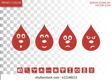smile drops set icon