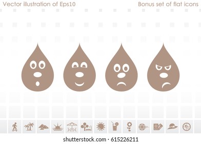 smile drops set icon
