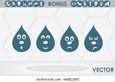 smile drops set icon