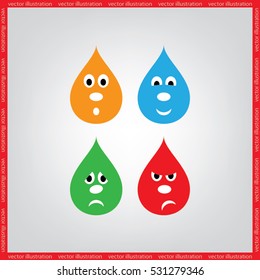 smile drops set icon vector