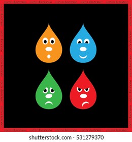 smile drops set icon vector