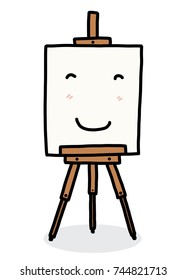 smile easel cartoon / vector and illustration, hand drawn style, isolated on white background.