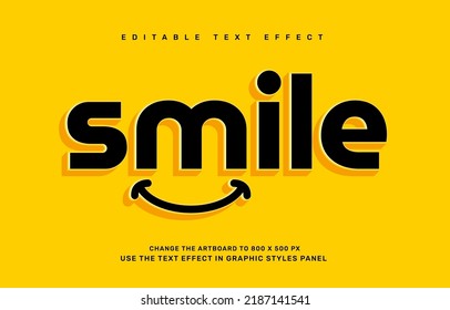 Smile editable text effect template
