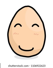 smile egg / cartoon vector and illustration, hand drawn style, isolated on white background.