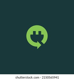 Smile Electrical Plug and Recycle Showing Green Energy