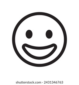 Smile emoji. Cartoon face icon, silhouette, vector. feedback icon